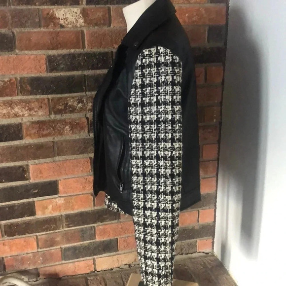 New York & Co Faux Leather and Wool Jacket - Picture 4 of 6